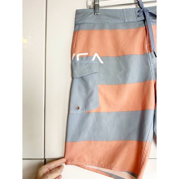 RVCA Board Shorts Size 34 Gray Orange - Picture 2 of 8